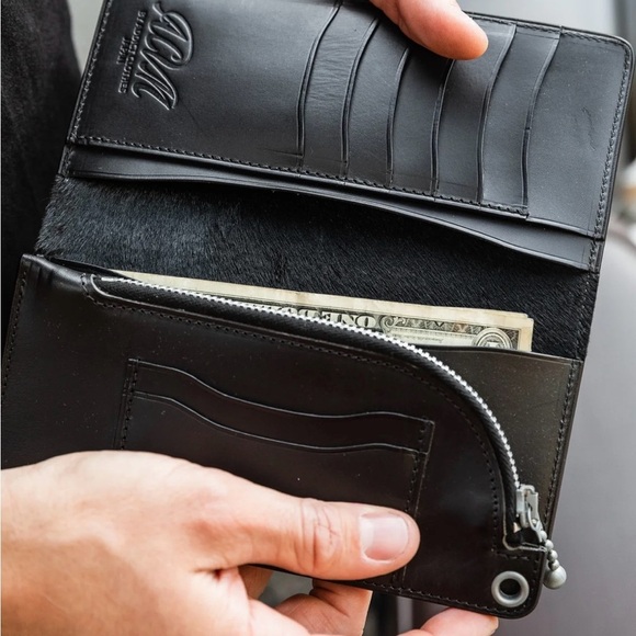 ADDICT Clothes Long Wallet Black Trucker Biker Streetwear Rugged - Picture 14 of 16